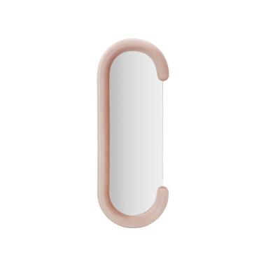 Specchio Da Muro Chantal Velluto Rosa cm.60x7x160 Misura Specchio cm.45x140