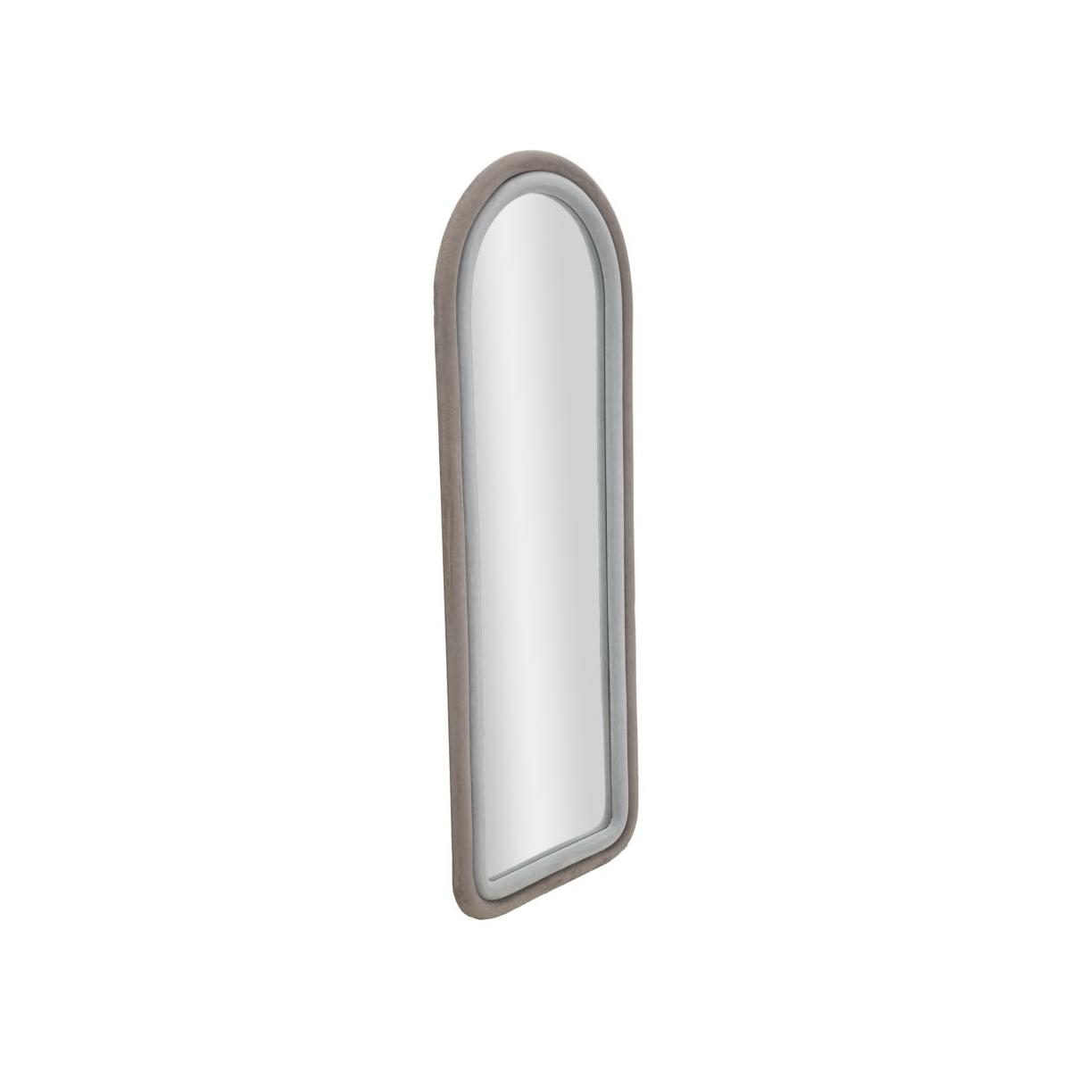 Specchio Da Muro Cloe Velluto Grigio cm.60x4x160