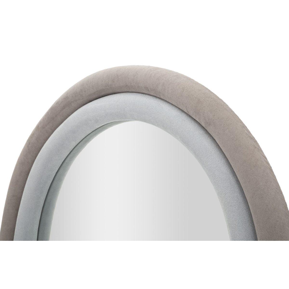 Specchio Da Muro Cloe Velluto Grigio cm.60x4x160