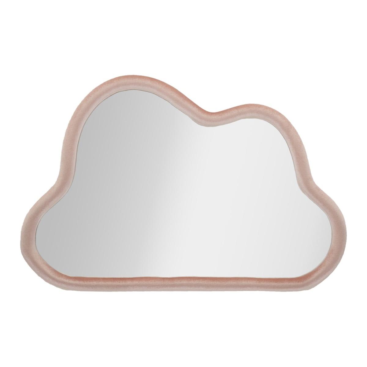 Specchio Da Muro Cloud Velluto Rosa cm.90x4x60 Misura Specchio cm.82x52
