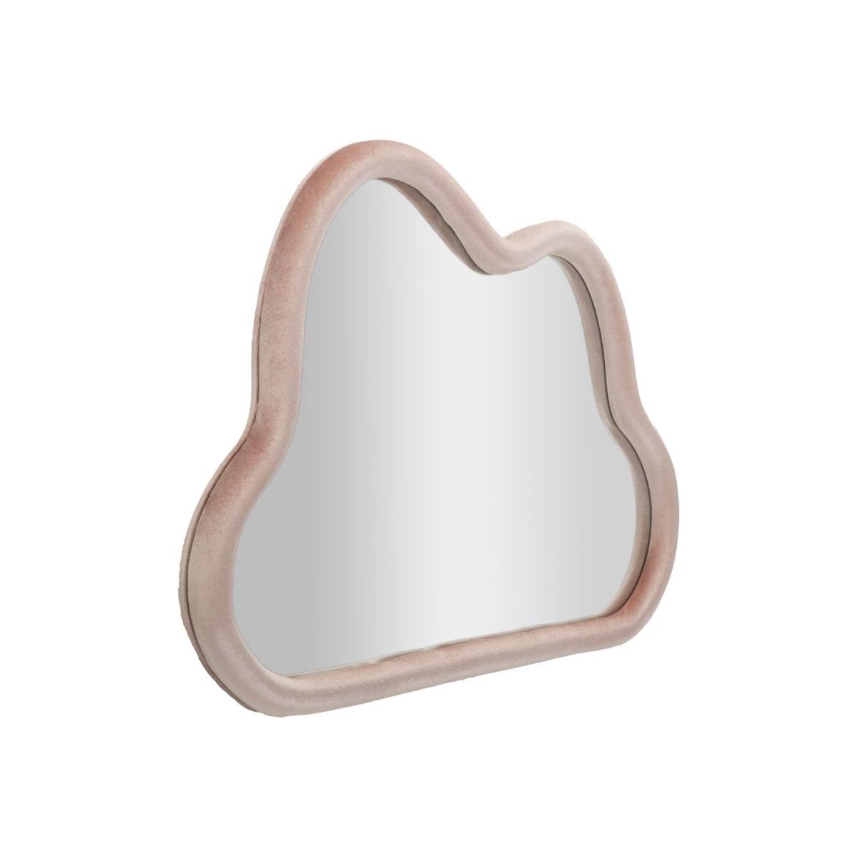 Specchio Da Muro Cloud Velluto Rosa cm.90x4x60 Misura Specchio cm.82x52