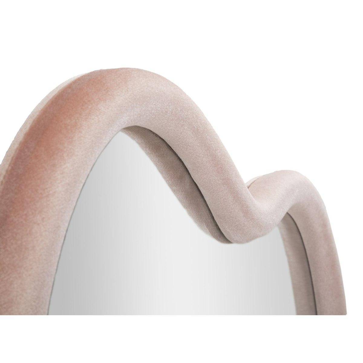 Specchio Da Muro Cloud Velluto Rosa cm.90x4x60 Misura Specchio cm.82x52
