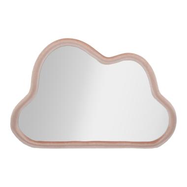 Specchio Da Muro Cloud Velluto Rosa cm.90x4x60 Misura Specchio cm.82x52