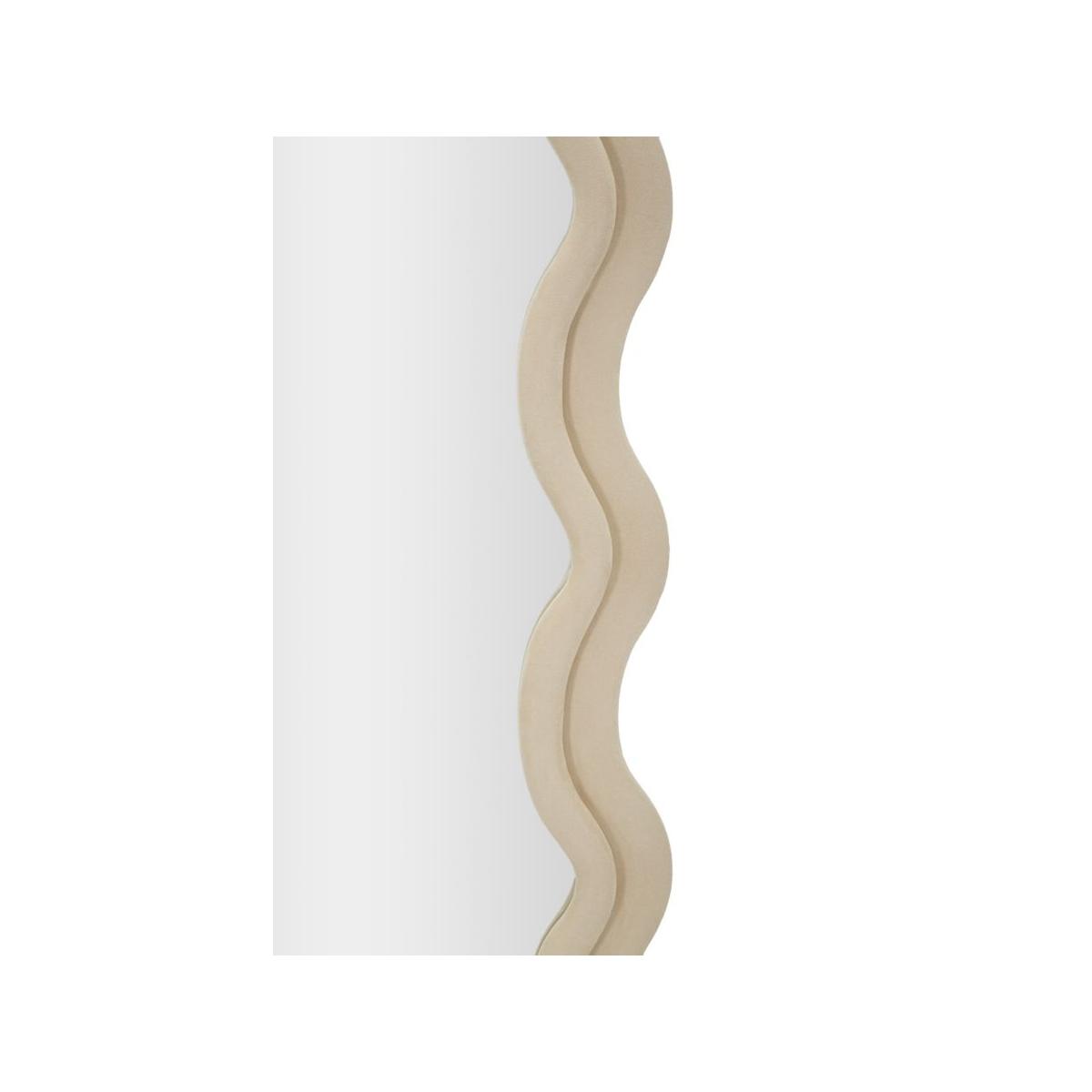 Specchio da muro emily velluto crema 60 x 6 x 160 cm