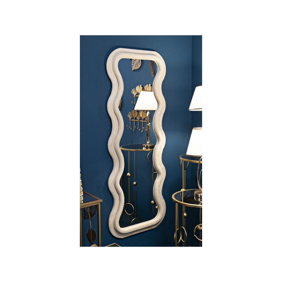 Specchio da muro emily velluto crema 60 x 6 x 160 cm