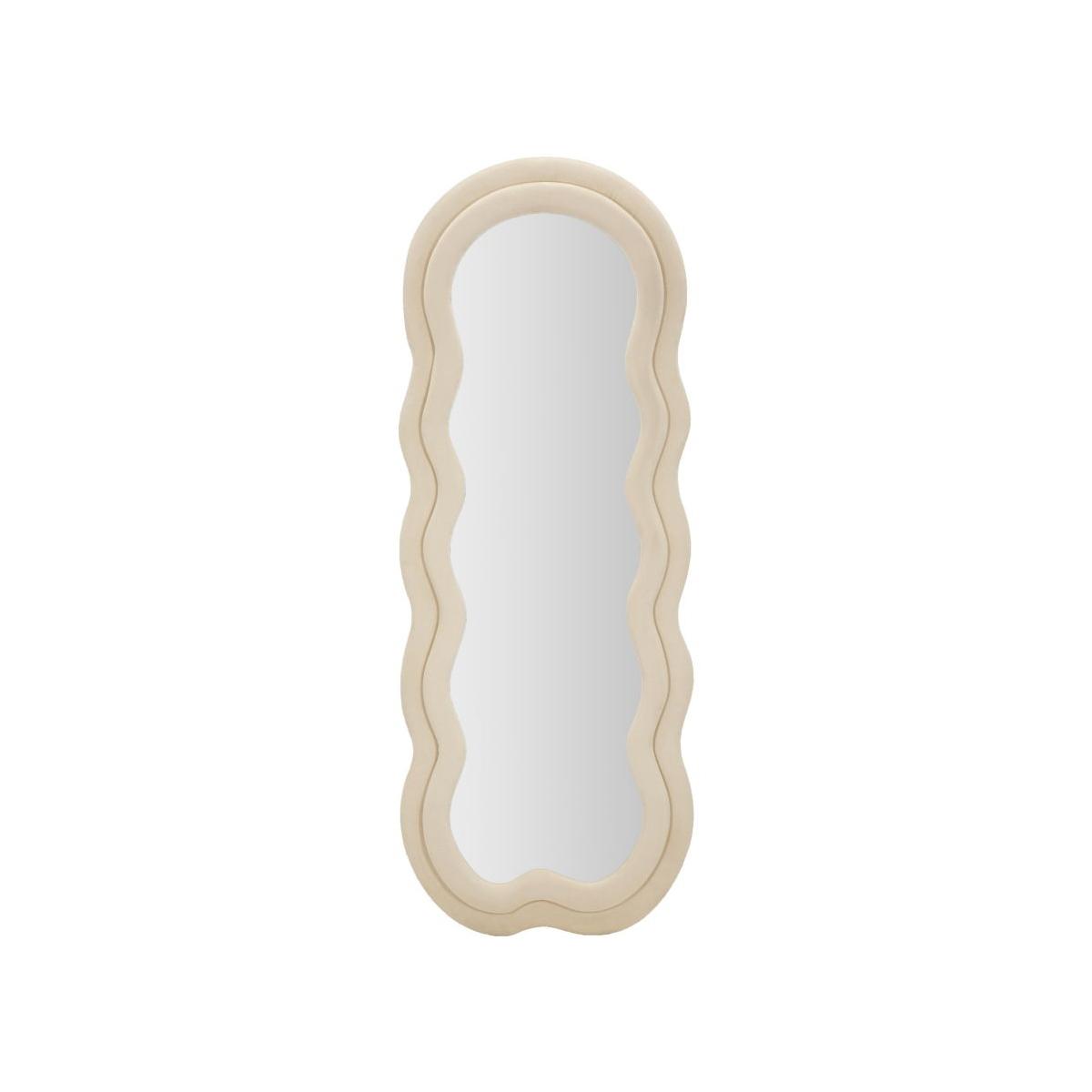 Specchio da muro miki velluto crema misura specchio 60 x 4 x 160 cm