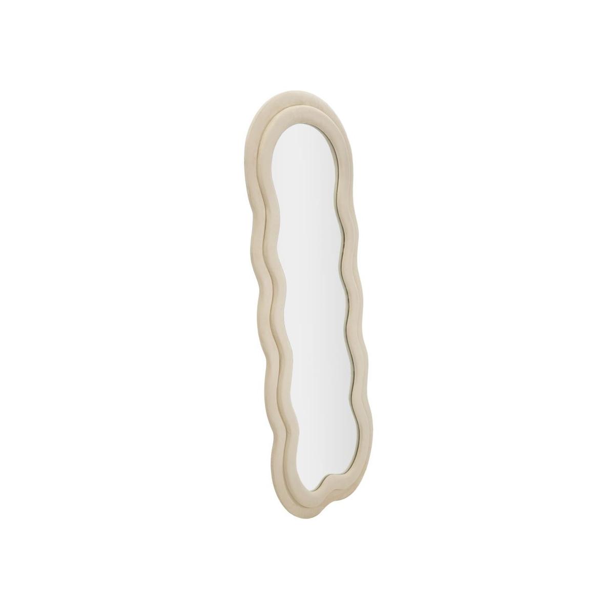 Specchio da muro miki velluto crema misura specchio 60 x 4 x 160 cm
