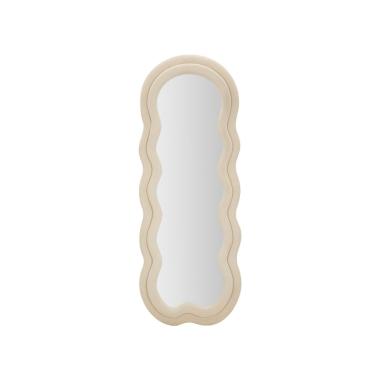 Specchio da muro miki velluto crema misura specchio 60 x 4 x 160 cm