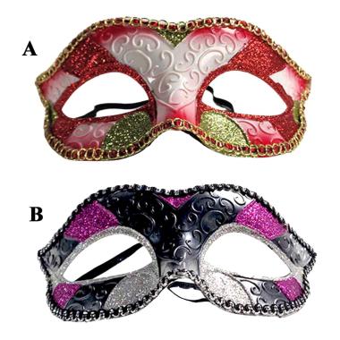 Maschera Viso Con Glitter 3 Modelli |Carnival Toys