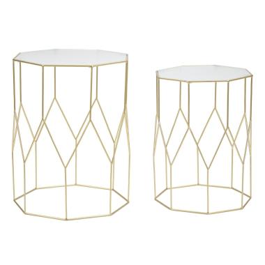 Tavolinetti New Glass Coppia cm.Ø37x47-31x42