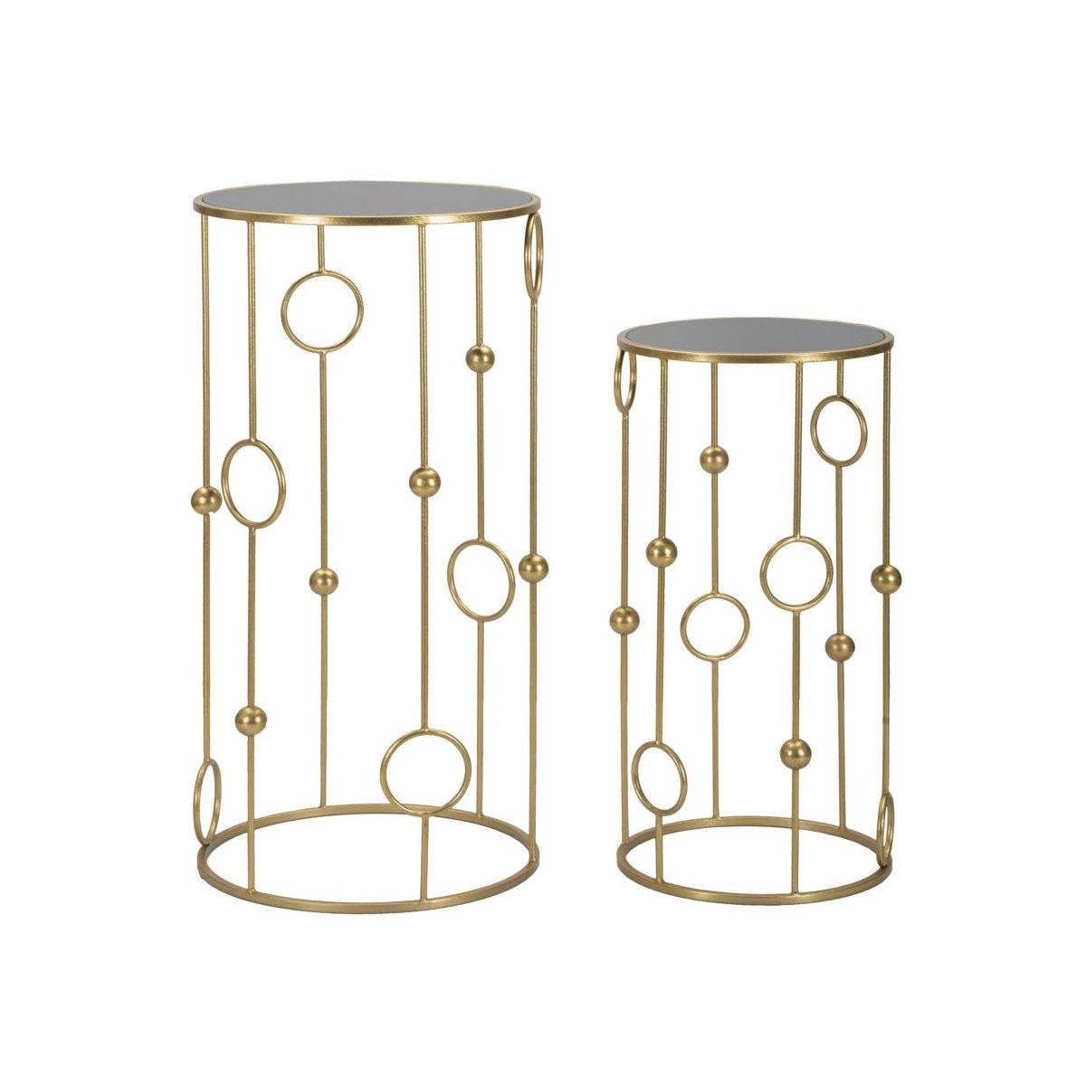 Tavolinetto Cage Coppia cm.Ø50x100-40x80