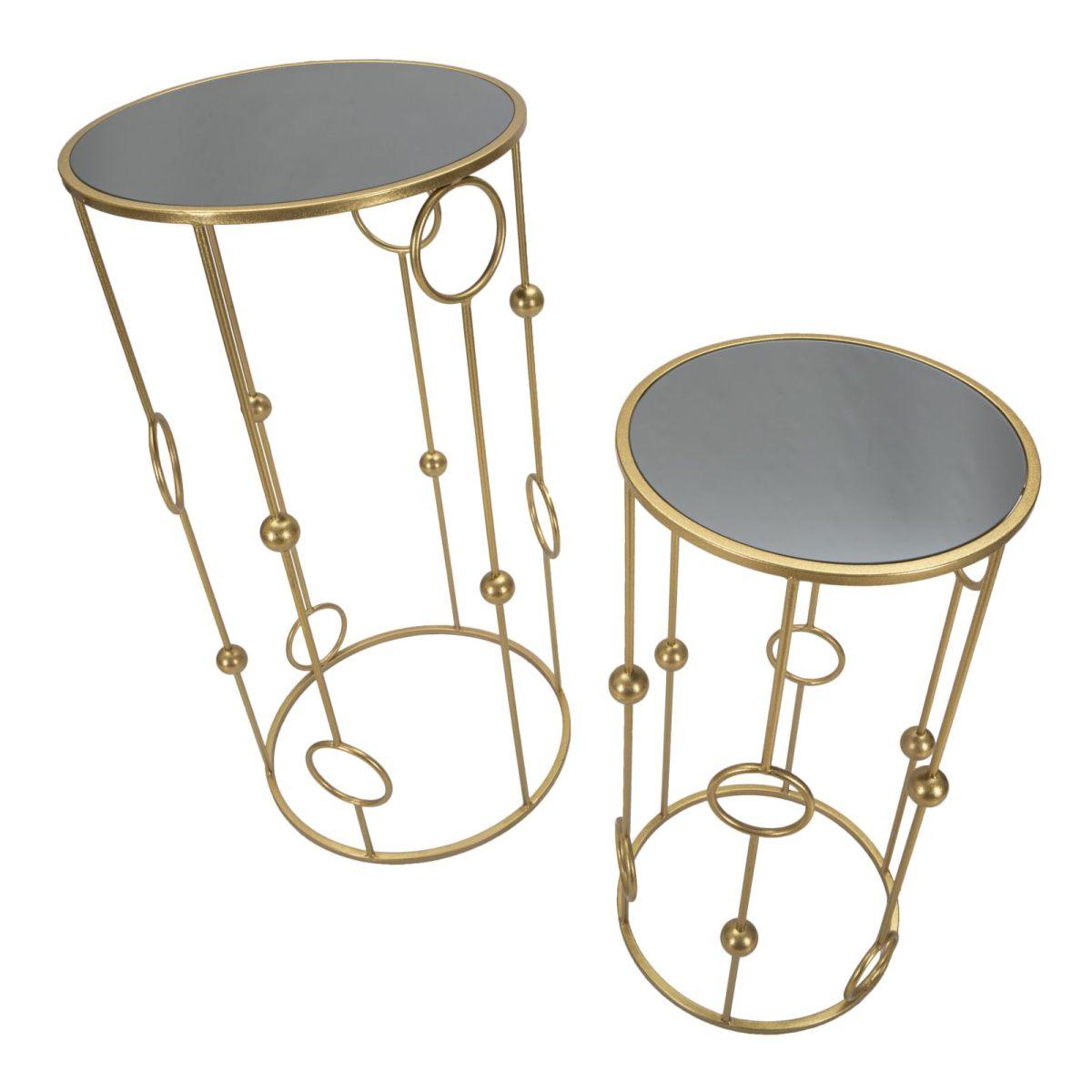 Tavolinetto Cage Coppia cm.Ø50x100-40x80