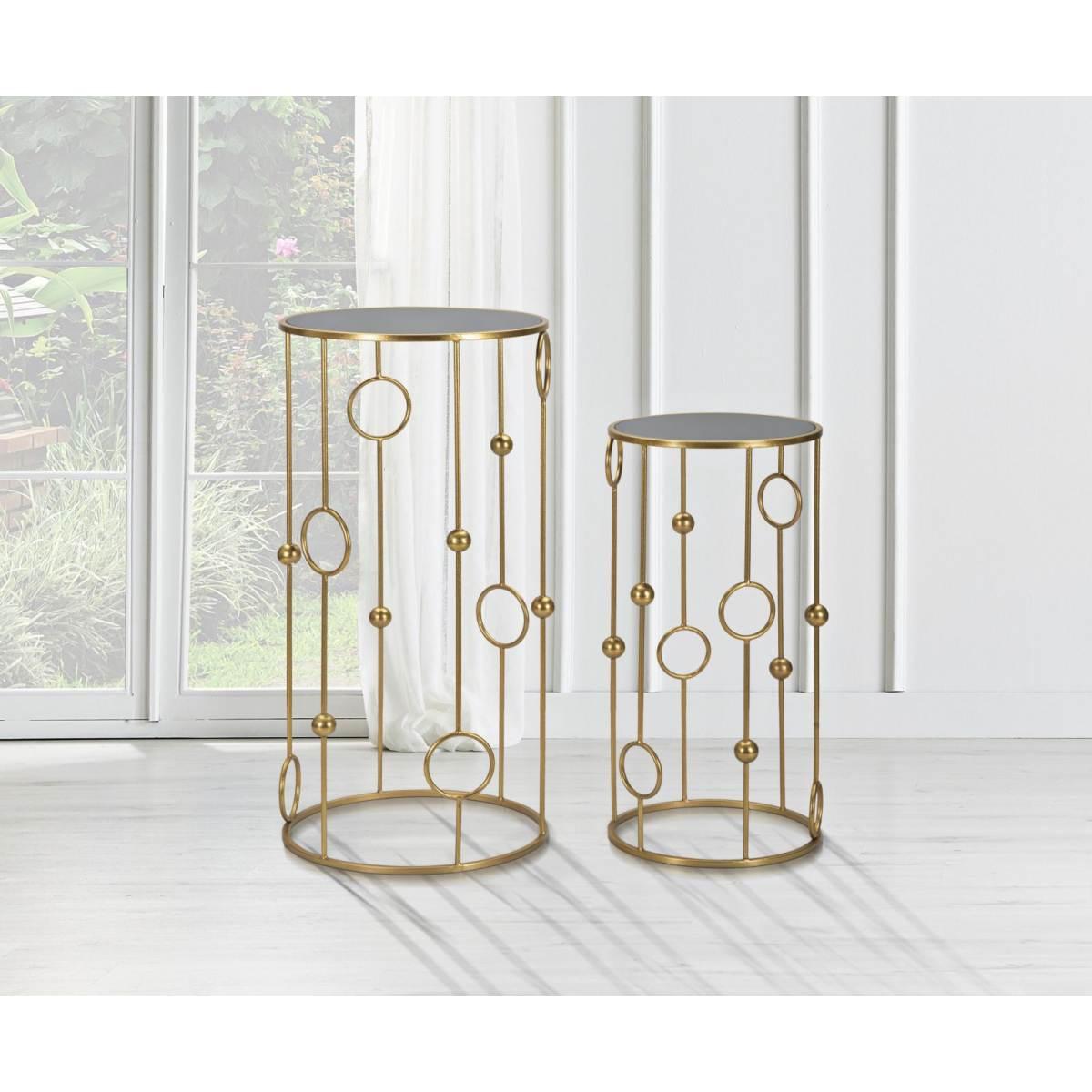 Tavolinetto Cage Coppia cm.Ø50x100-40x80