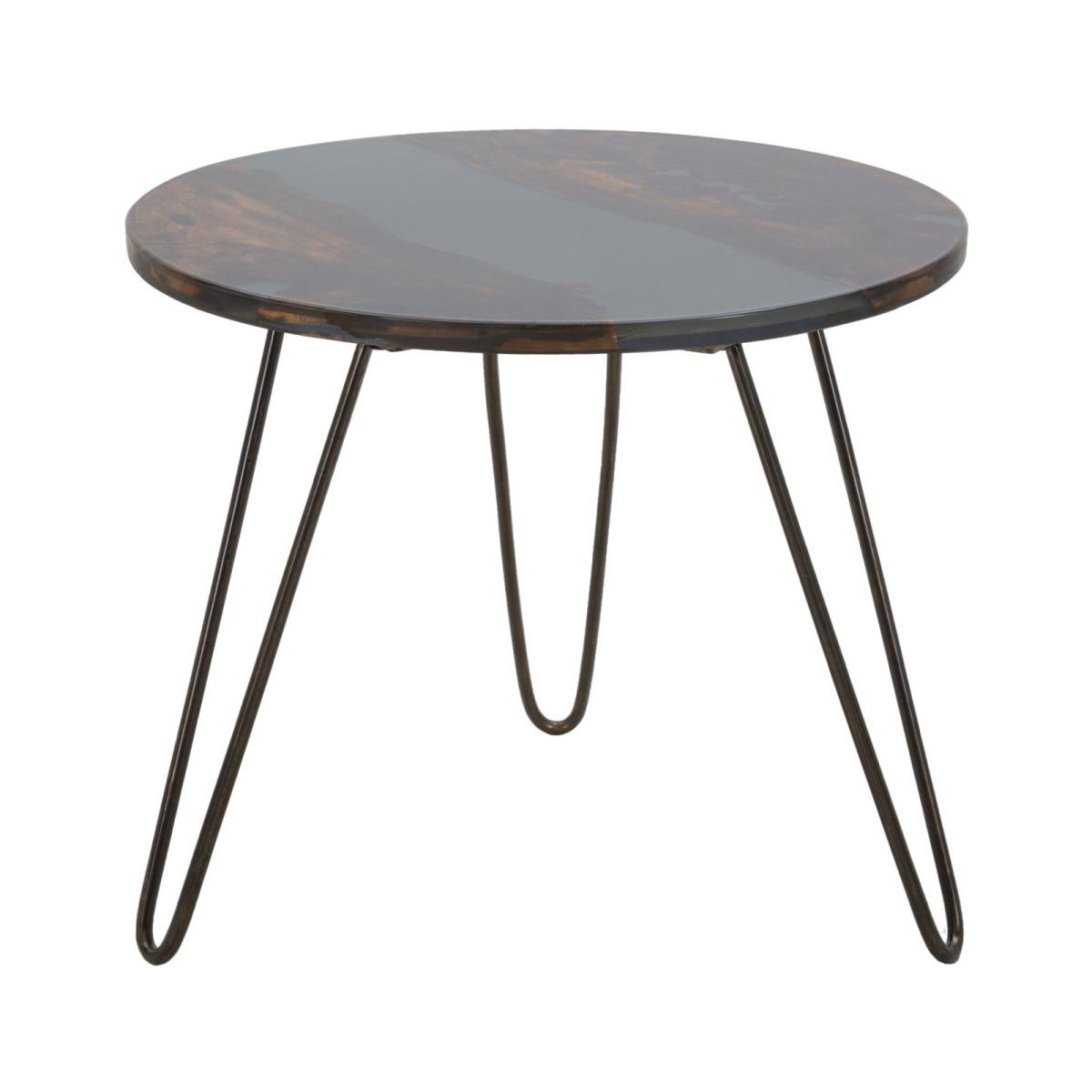 Tavolo Da Caffe' Mustang Rot. cm.Ø50x45 Legno Di Acacia Nilotica