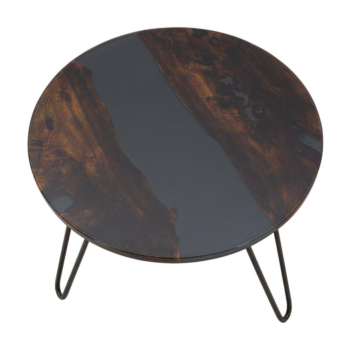 Tavolo Da Caffe' Mustang Rot. cm.Ø50x45 Legno Di Acacia Nilotica