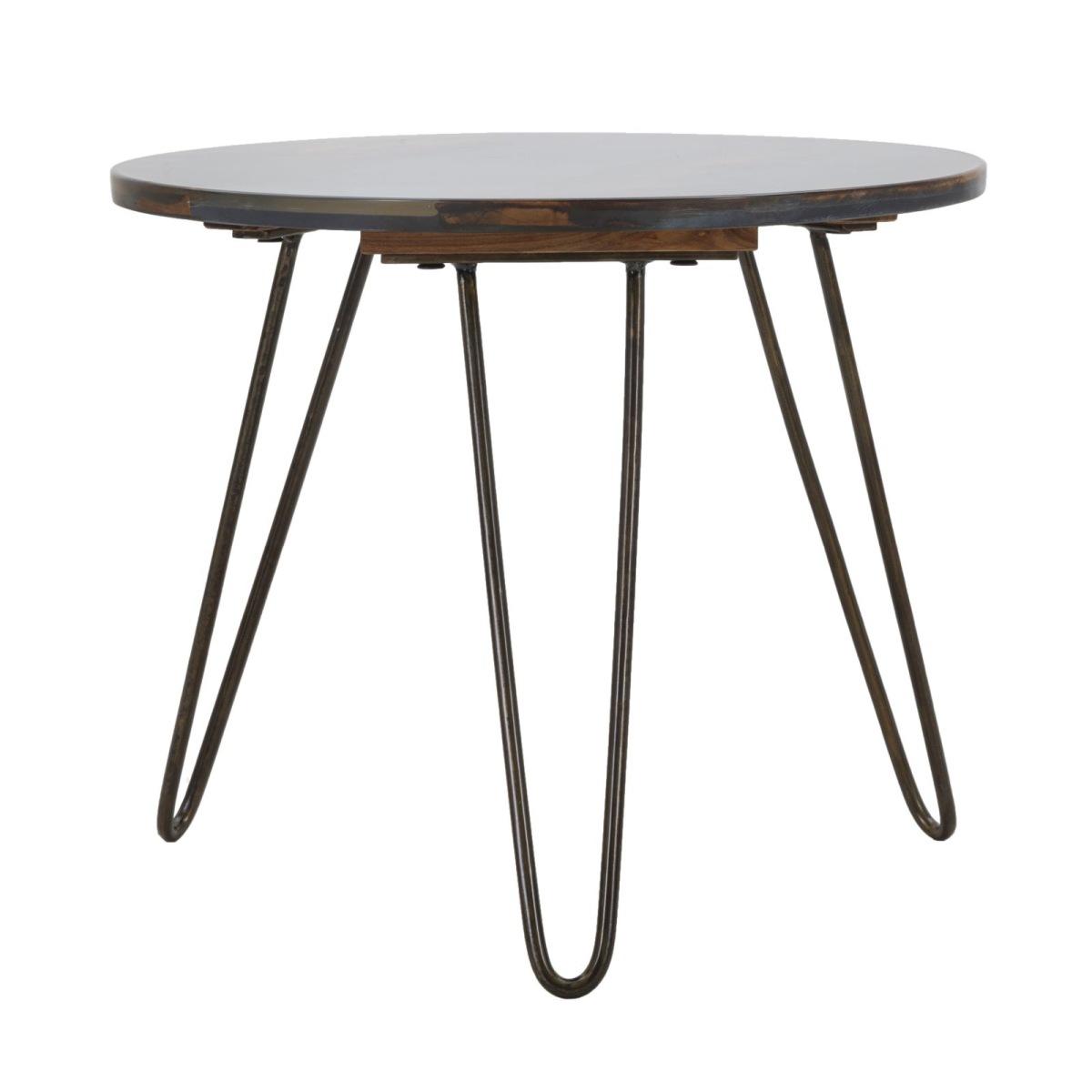 Tavolo Da Caffe' Mustang Rot. cm.Ø50x45 Legno Di Acacia Nilotica