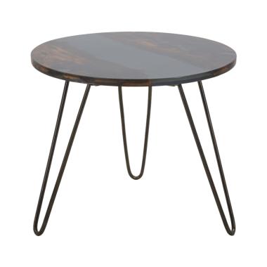 Tavolo Da Caffe' Mustang Rot. cm.Ø50x45 Legno Di Acacia Nilotica