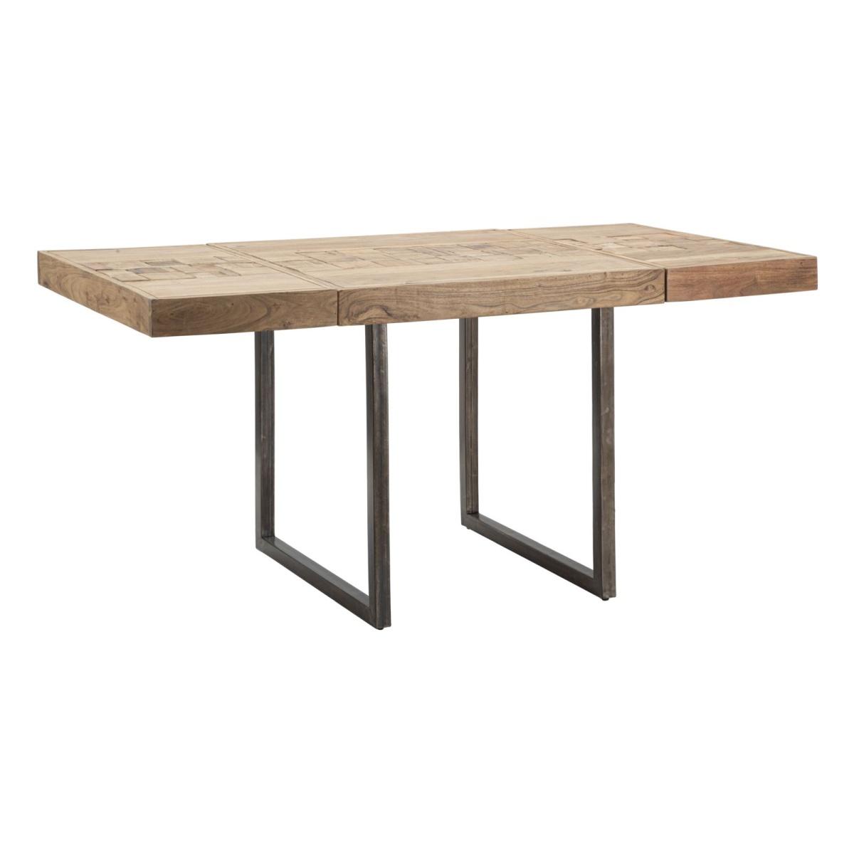 Tavolo Da Pranzo Mumbai Quad. All. cm.80x80x77-Lung. T. 160 Acacia Nilotica