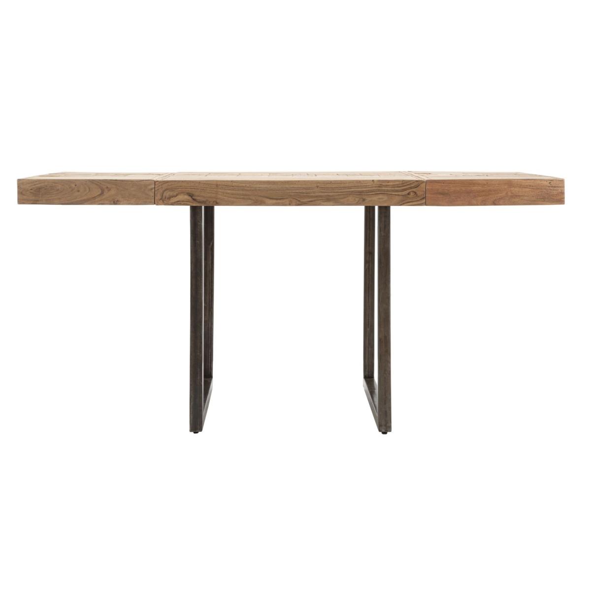 Tavolo Da Pranzo Mumbai Quad. All. cm.80x80x77-Lung. T. 160 Acacia Nilotica