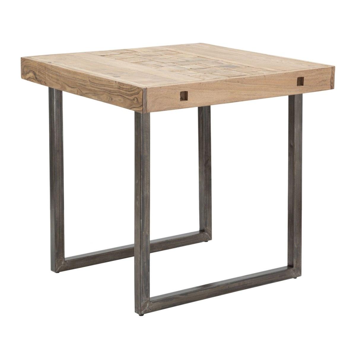 Tavolo Da Pranzo Mumbai Quad. All. cm.80x80x77-Lung. T. 160 Acacia Nilotica
