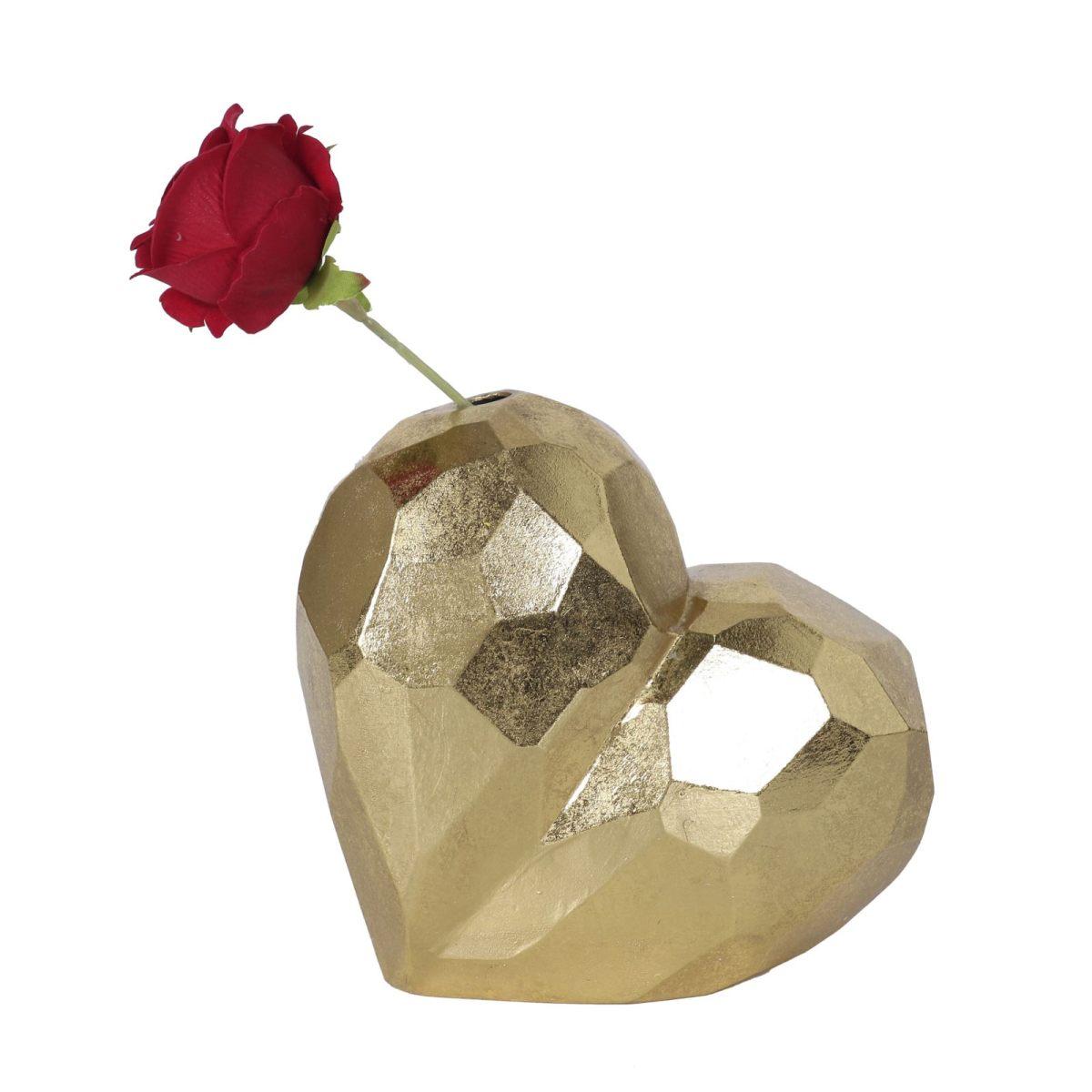 Vaso Heart Gold cm.19x9x18