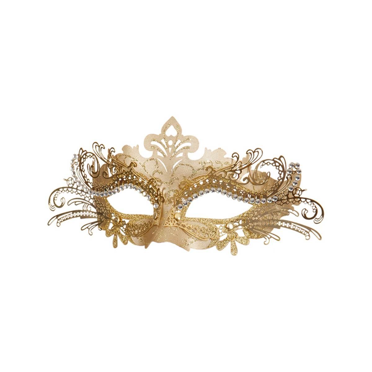 Maschera Viso Metallo Veneziana Oro |Orlob