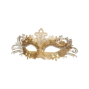 Maschera Viso Metallo Veneziana Oro |Orlob