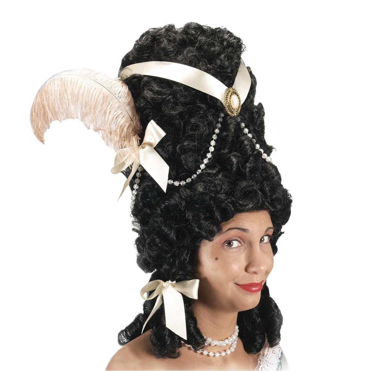 Parrucca Castana Dama Lady Pompadur Con Fiocchi |Carnival Toys