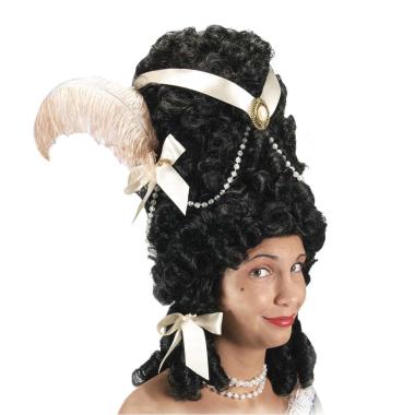 Parrucca Castana Dama Lady Pompadur Con Fiocchi |Carnival Toys