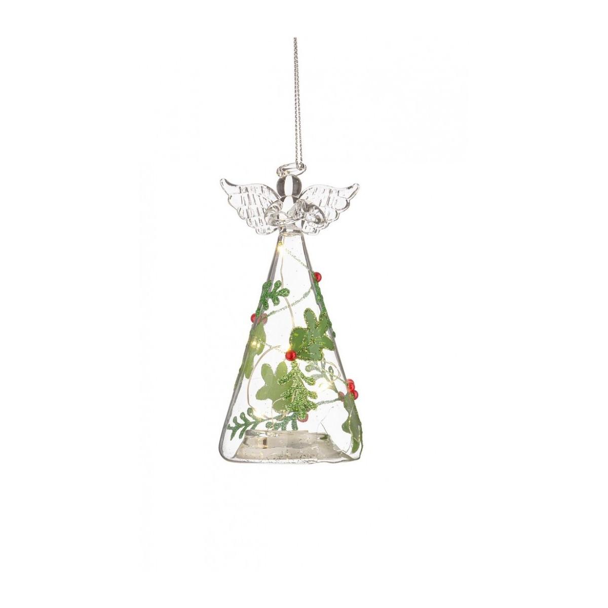 Pallina Vetro Angelo con LED cm.6,5x13 |Bizzotto