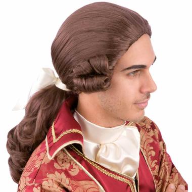 Parrucca Cavaliere Conte Castana Con Boccoli |Carnival Toys