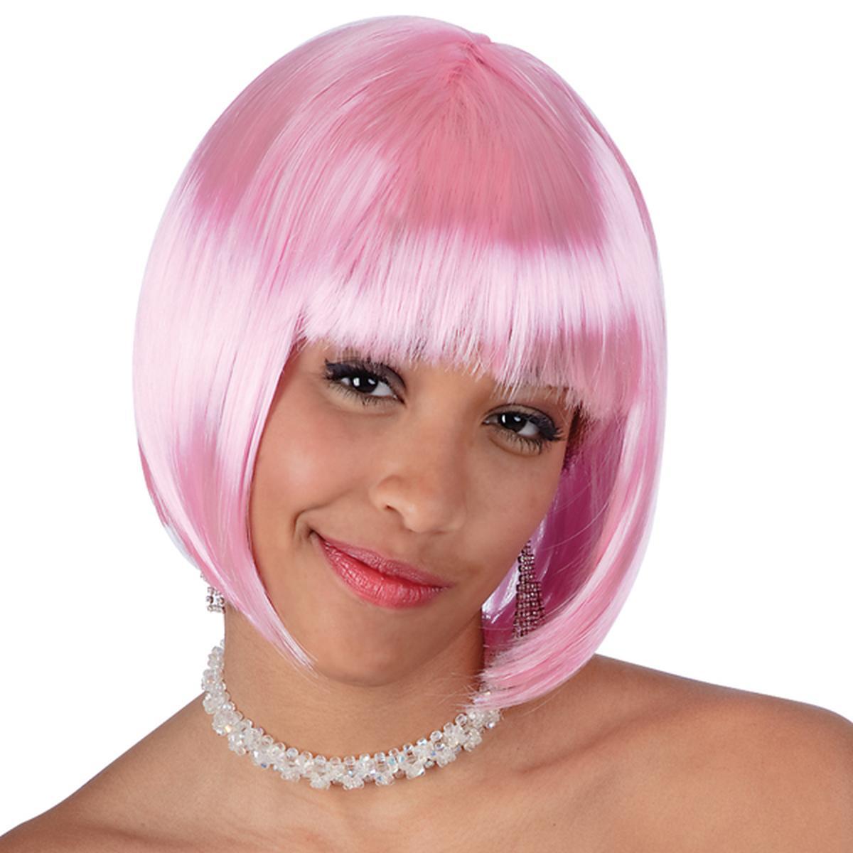 Parrucca Caschetto Lovely Rosa Liscia Con Frangia |Carnival Toys
