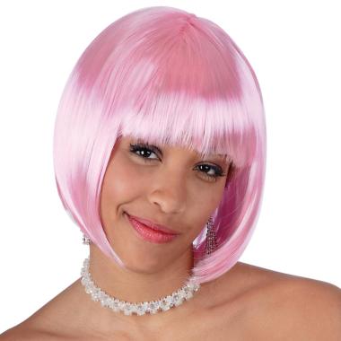Parrucca Caschetto Lovely Rosa Liscia Con Frangia |Carnival Toys
