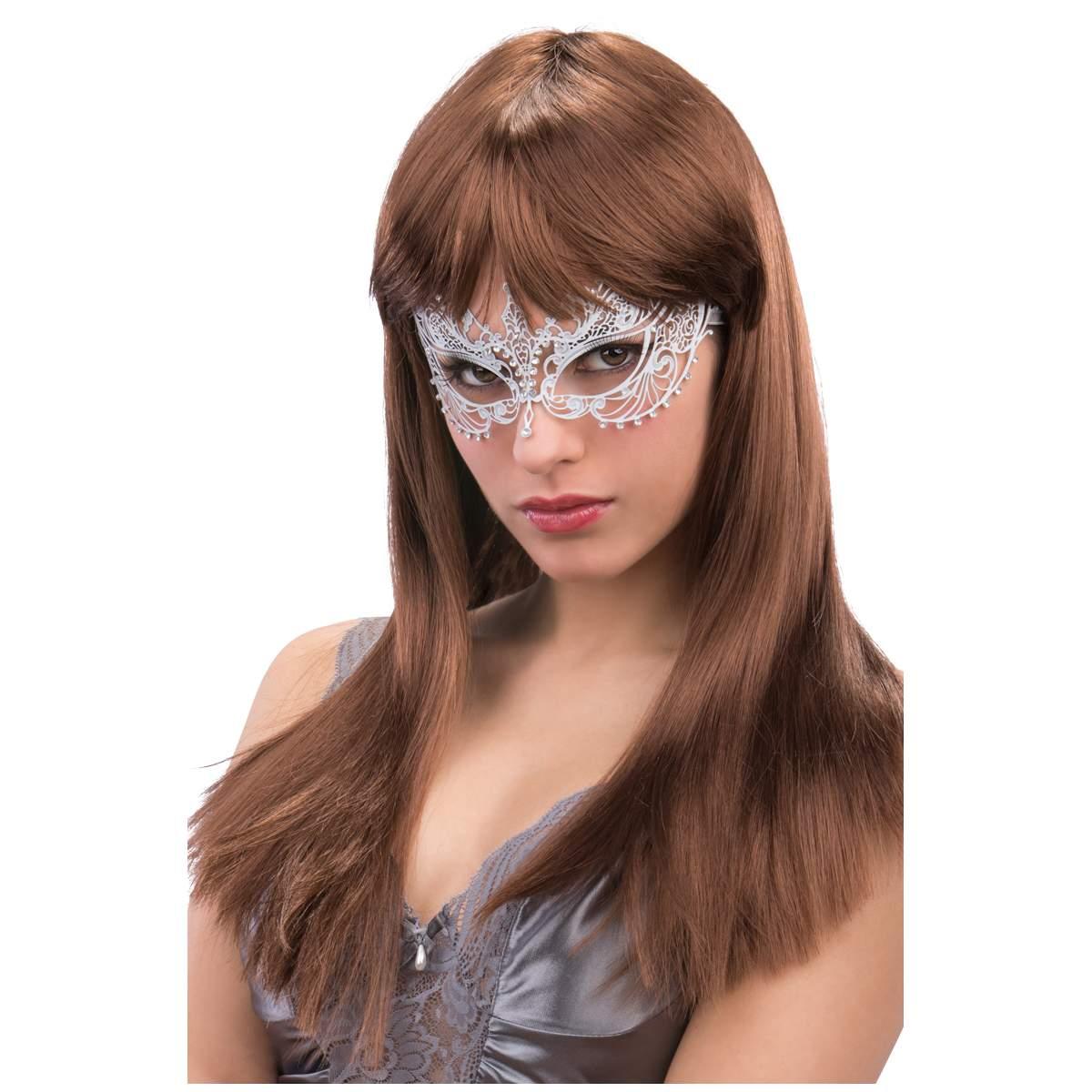 Parrucca Castana Liscia Con Frangia |Carnival Toys