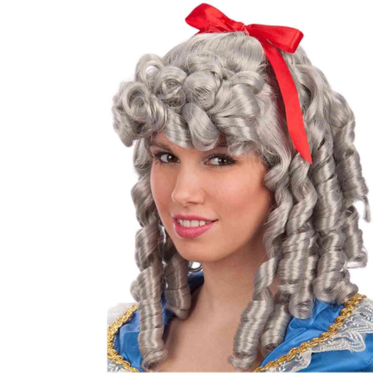 Parrucca Dama Grigia Con Boccoli |Carnival Toys
