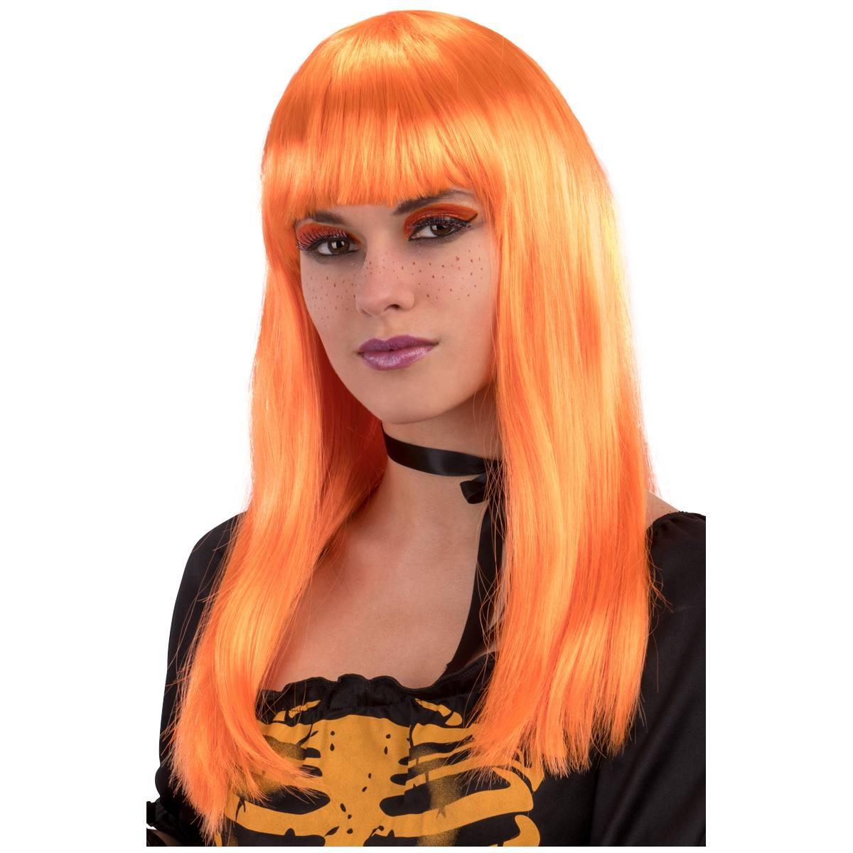 Parrucca Arancione Liscia Con Frangia |Carnival Toys