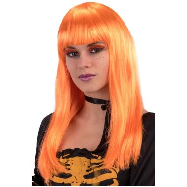 Parrucca Arancione Liscia Con Frangia |Carnival Toys