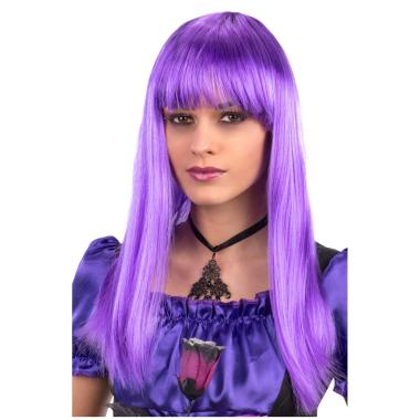 Parrucca Viola Liscia Con Frangia |Carnival Toys