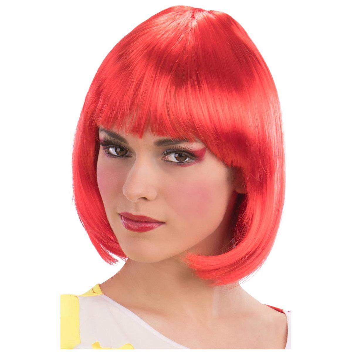 Parrucca Caschetto Pin Up Rossa Liscia Con Frangia |Carnival Toys