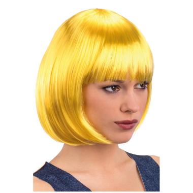 Parrucca Caschetto Pin Up Gialla Liscia Con Frangia |Carnival Toys