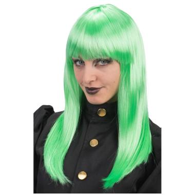 Parrucca Verde Liscia Con Frangia |Carnival Toys