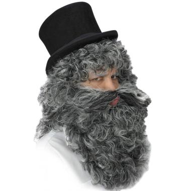 Parrucca Mangiafuoco Grigia Con Barba E Baffi |Carnival Toys