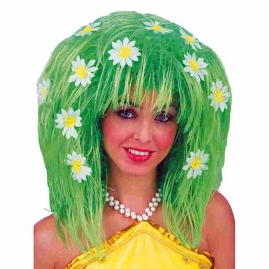 Parrucca Verde Primavera Con Margherite |Carnival Toys