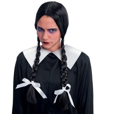 Parrucca Mercoledì Con Trecce |Carnival Toys