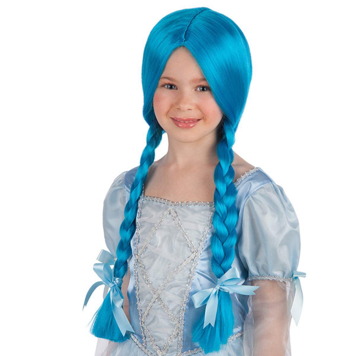 Parrucca Azzurra Con Trecce |Carnival Toys