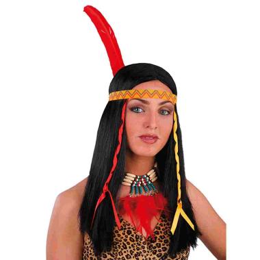 Parrucca Indiana Con Fascia E Piuma |Carnival Toys