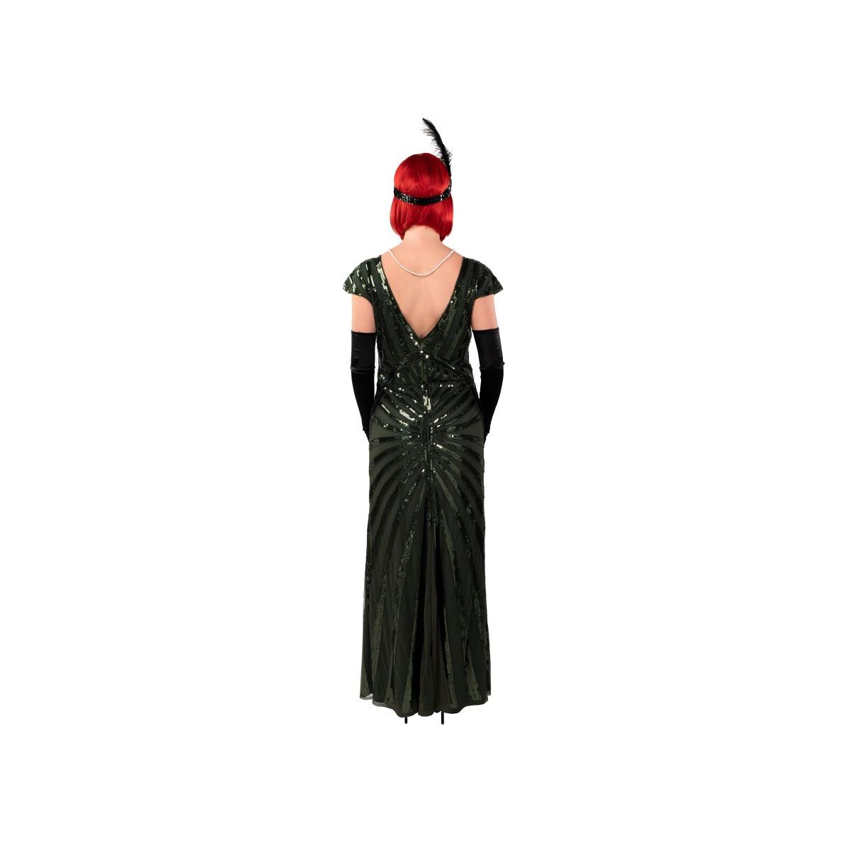 Costume Charleston Anni '20 Paillettes Lungo Verde |Orlob