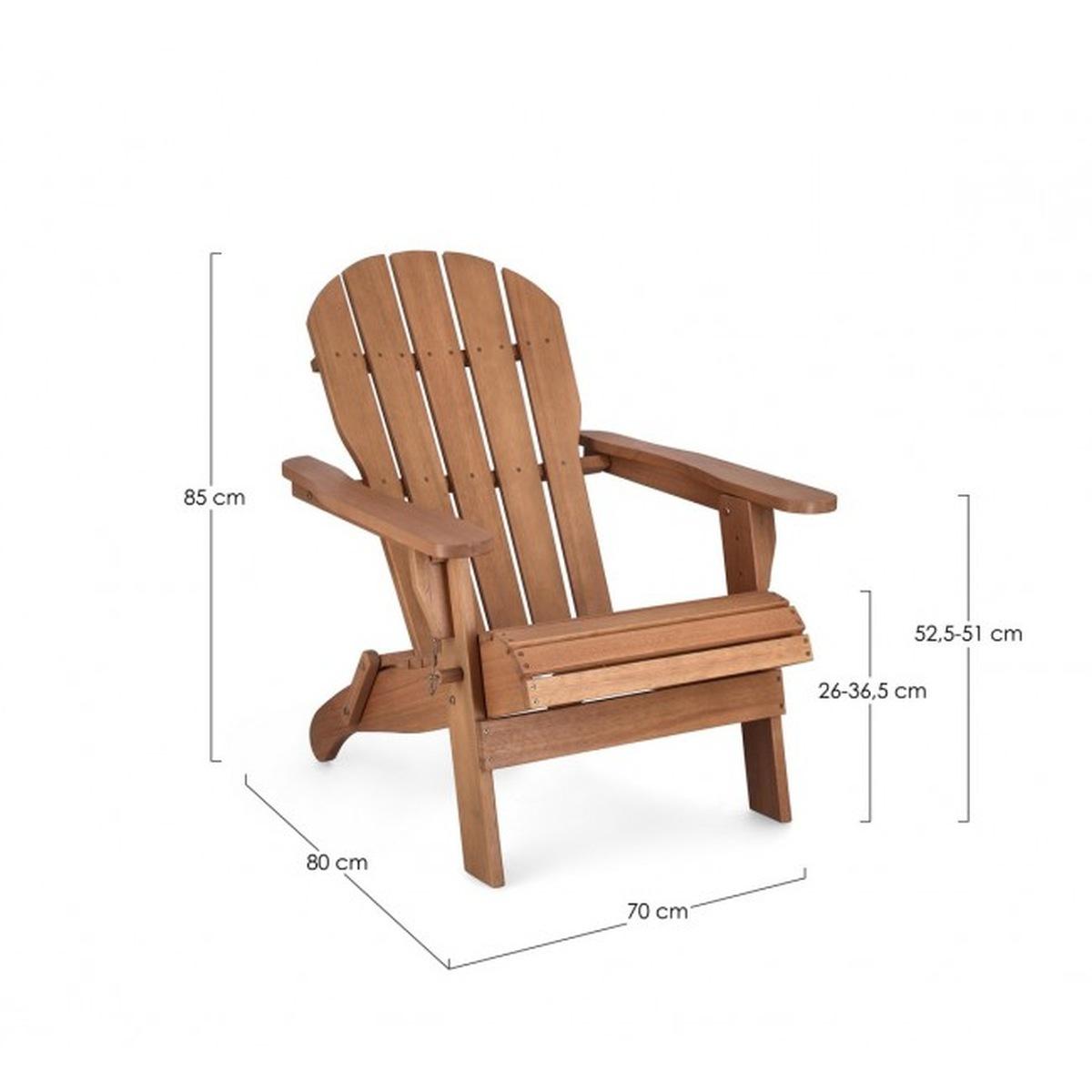 Poltrona Legno Pieghevole Filadelfia Nat | Bizzotto