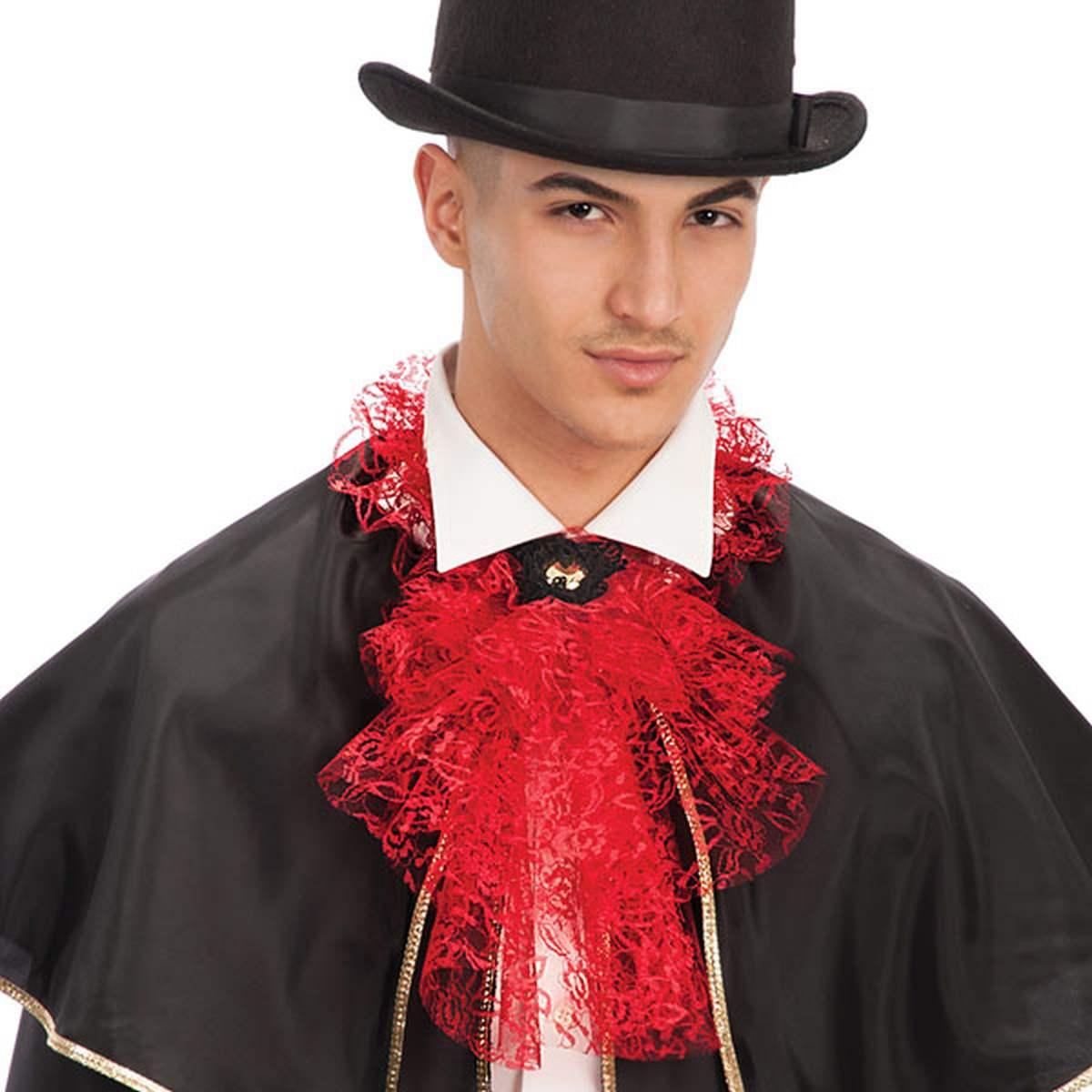 Jabot In Pizzo Rosso Con Applicazioni |Carnival Toys