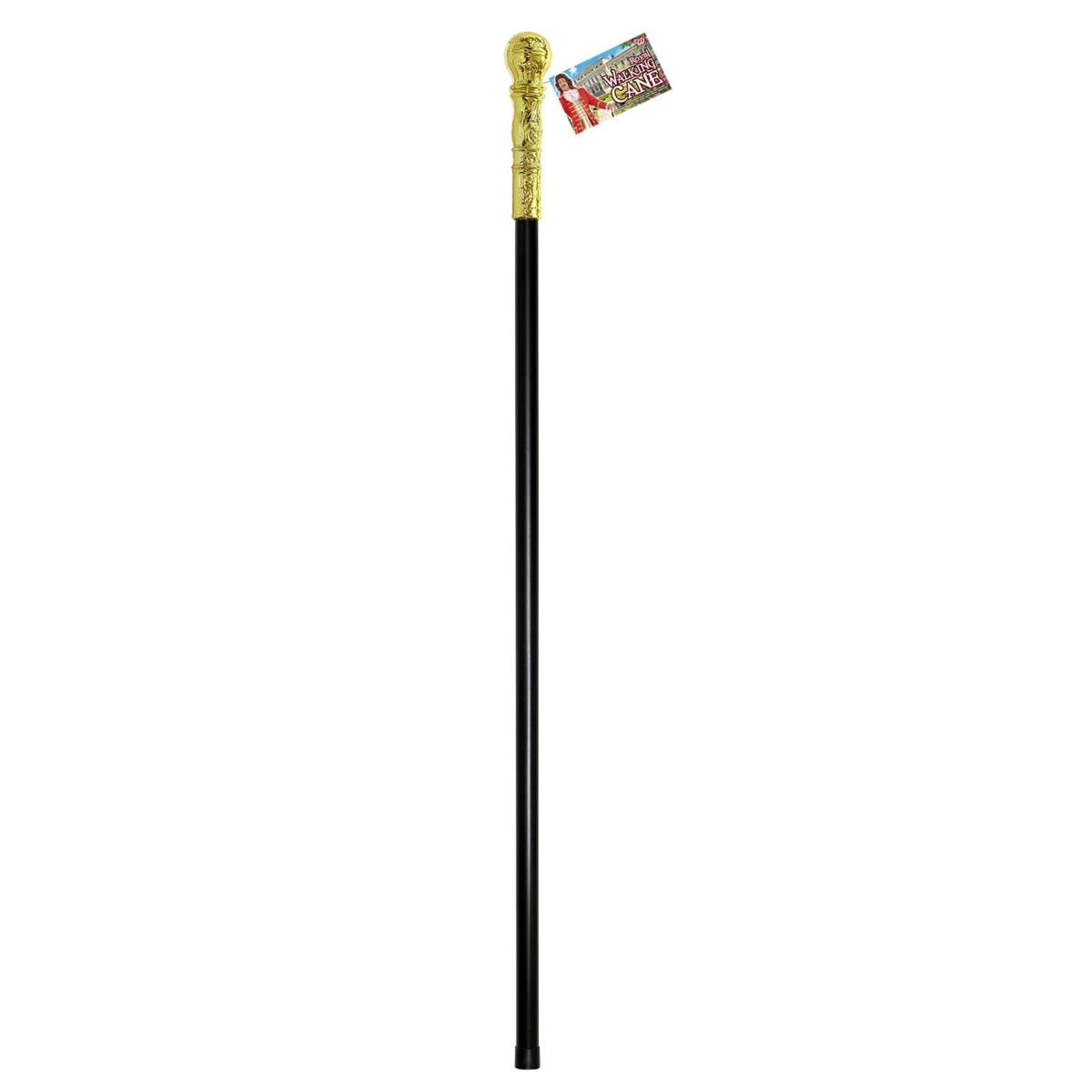 Bastone Pvc Nero Con Pomello Oro cm.107 |Widmann